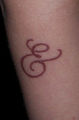 I have a different letter in mind but this would be cute! E Letter Tattoo Design, Cursive E Tattoo, Ampersand Tattoo, Gemini Tattoo, Small Hand Tattoos, E Tattoo, Name Tattoo, Tattoo Lettering, Forearm Tattoos