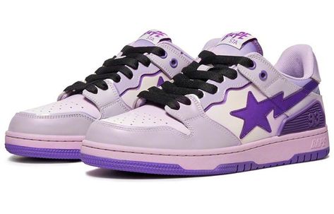 A BATHING APE Bape Sk8 Sta 1I30-191-003-PURPLE (SNKR) Bape Sk8 Sta, Purple Tennis Shoes, Bapesta Shoes, Sk8 Sta, Bape Shoes, Purple Quince, Shoes Png, Ape Bape, Trendy Shoes Sneakers