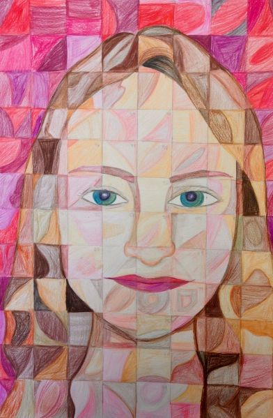 Chuck Close Style Self Portrait by the 8th Grade – Synergeyes High School Self Portrait Project, Grade 8 Art Lessons, Chuck Close Art, Grid Portrait, Self Portrait Project, Grid Painting, Grid Drawing, Self Portrait Art, 7th Grade Art