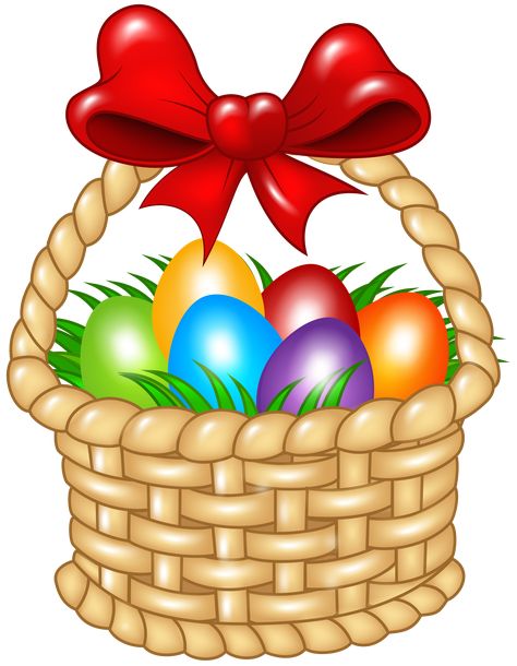 Easter Clip Art Free, Easter Basket Clipart, Easter Bunny Images, Basket Clipart, Easter Bunny Pictures, Easter Place Settings, Easter Paintings, Colorful Eggs, Easter Bunny Basket