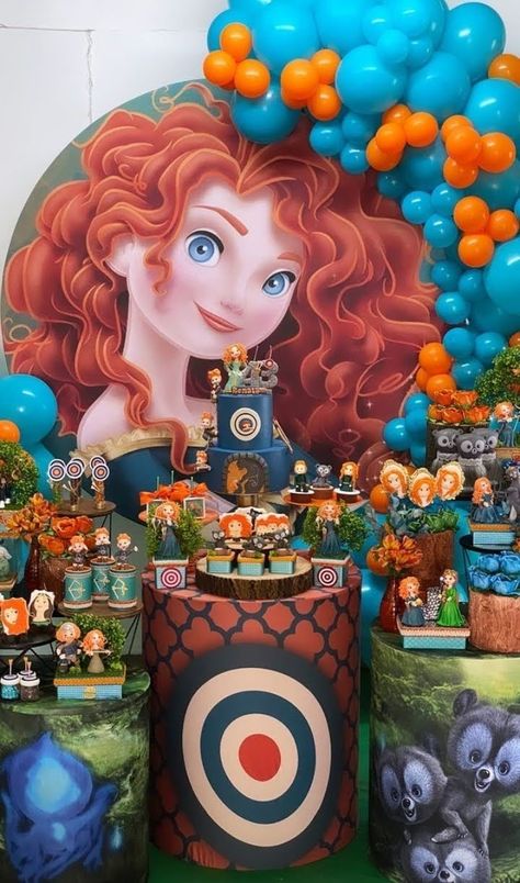 Brave Birthday Party Decorations, Brave Merida Birthday Party, Merida Party, Merida Birthday Party, Brave Birthday Party, Movie Theme Birthday Party, Brave Movie, Brave Princess, Merida Brave