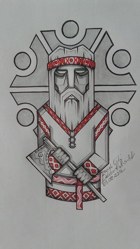 Perun Slavic Tattoo, Slavic Tattoo, Arte Viking, Slavic Paganism, Vikings Tattoo, Warriors Illustration, Rune Tattoo, Norse Tattoo, Nordic Tattoo