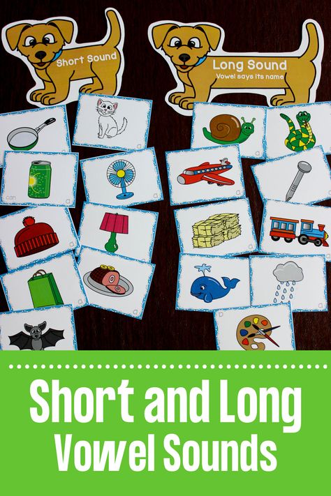 Long And Short Vowel Activities Kindergarten, Long And Short Vowel Sorting Activities, Long And Short Vowels Activities, Long Vowels Kindergarten, Teaching Short Vowel Sounds, Vowels Kindergarten, Vowel Sounds Activities, Long And Short Vowel Sounds, Vowel Teams Activities