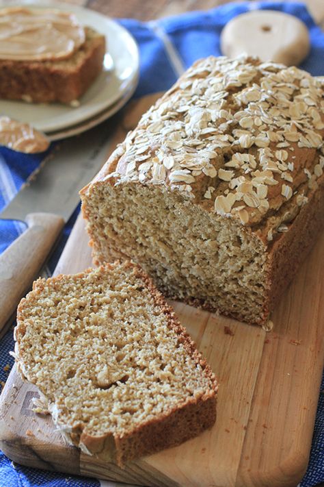 Flourless Oatmeal Bread, Flourless Bread, Flourless Baking, Low Calorie Bread, Oat Flour Recipes, Oat Bread, Healthy Bread Recipes, Pan Sin Gluten, Oatmeal Bread