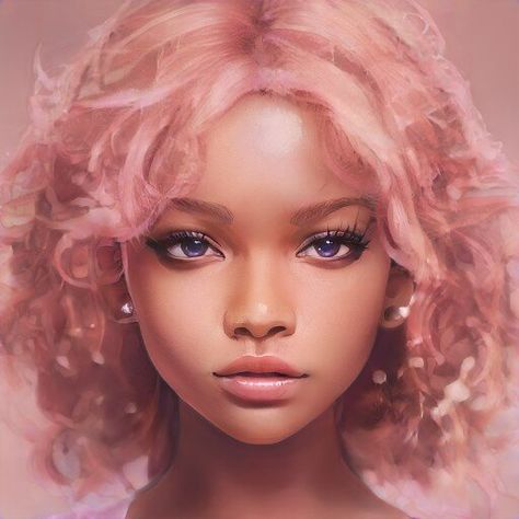 An image generated by Artbreeder. A collaborative tool for discovering images. Mina Ashido, Digital Portrait Art, Model Face, Black Love Art, Hero Academia Characters, Digital Portrait, Aesthetic Hair, Cartoon Art Styles, Art Techniques