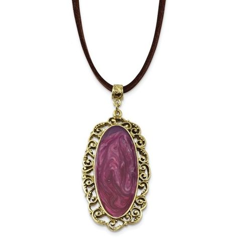 1928 Jewelry - Brass-tone Purple Enamel Oval w/Faux Suede Cord 30in... ($18) ❤ liked on Polyvore featuring jewelry, necklaces, enamel jewelry, 1928 jewelry, purple necklace, cord jewelry and oval necklace Necklace Fancy, 1928 Jewelry, Oval Necklace, Cord Jewelry, Purple Necklace, Buy Necklace, Suede Cord, Enamel Jewelry, Fine Jewellery Necklace