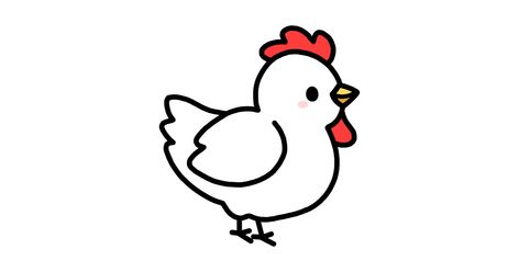 Chicken Sketches Drawings, Chicken Sketch Easy, Chicken Drawings Easy, Chicken Simple Drawing, Drawing A Chicken, Drawing Chickens Easy, Chicken Outline Tattoo, Tiny Chicken Tattoo, How To Draw Chicken