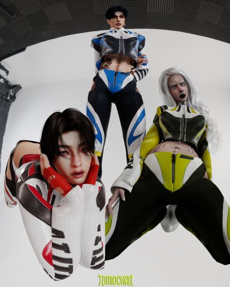 ⛓️TOMIOCHAN OFFICIAL⛓️ Sims 4 Racer Cc, Namilia Collection, Design Streetwear, Male Clothes, Sims 4 Collections, Model Design, Sims 4 Cas, Sims 4 Cc, Sims Cc