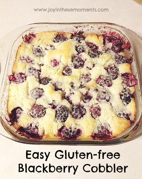 Gluten Free Blackberry Cobbler, Gluten Free Cobbler, Prison Food, Easy Blackberry Cobbler, Gluten Free Bisquick, Gf Sweets, Grain Brain, Jam Cake, Fruit Pies