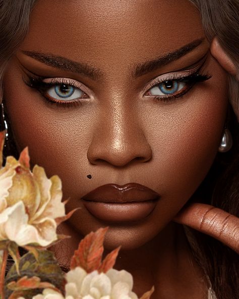 Black Woman Beauty Editorial, Beauty Editorial Photography, Black Queen Makeup, Corporate Headshots Women, Beauty Head Shots, Retouch Photoshop, Glamour Makeup Looks, Photoshop Portrait, Beauty Portraits