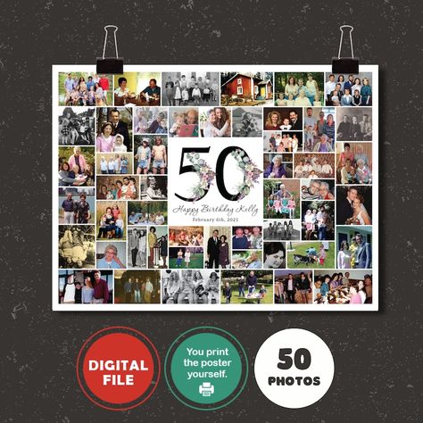 50th Birthday Photo Collage 50th Birthday Gift Gift for Dad, Gift for Mom 50th Anniversary Gift for Parents 50th Wedding Gift for Parents - Etsy Wedding Gift For Parents, Anniversary Gift For Parents, Birthday Photo Collage, Collage Foto, Photo Collage Gift, 50th Anniversary Gifts, Wedding Gifts For Parents, Custom Birthday Gifts, Anniversary Gifts For Parents