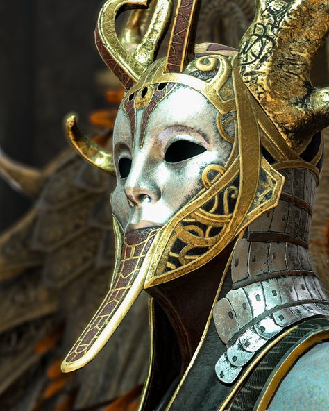 Rota is probably the most beautiful of all valkyries (for me) Gow Valkyries, Fantasy Mask Design, Fantasy Masks, Fantasy Mask, Guerriero Samurai, Warrior Mask, 다크 판타지, Cool Masks, Masks Art