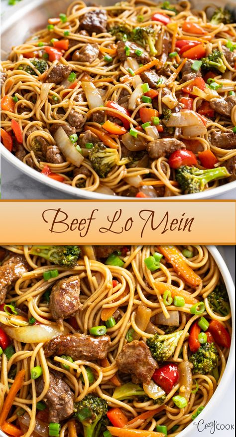 beef lo mein with a mix of vegetables Beef Lomein Noodle Recipes Easy, Best Beef Lo Mein Recipe, Lomein Recipes, Savory Noodles, Vegetable Lo Mein Recipe, Beef Lo Mein Recipe, Beef Lo Mein, Recipes Cabbage, Beef Chow Mein