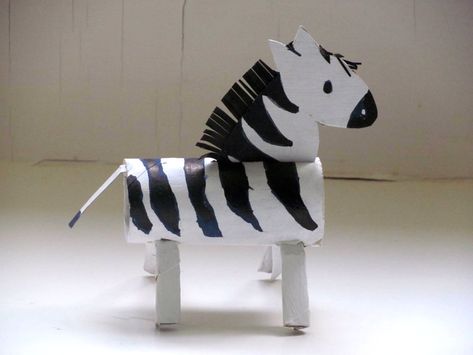 DIY toilet paper roll Zebra craft Zebra Craft, Cardboard Animals, Toilet Roll Craft, Toilet Paper Crafts, Toilet Paper Roll Crafts, Animal Crafts For Kids, Paper Roll Crafts, Toilet Paper Roll, Childrens Crafts