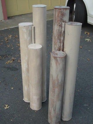 CardBoard Dock Pilings for Halloween Fence : 4 Steps (with Pictures) - Instructables Pier Pilings Diy, Diy Nautical Pilings, Pilings With Rope Diy, Pirate Props Diy, Dock Pilings, Slate Steps, Diy Dock, Crab Feed, Halloween Fence