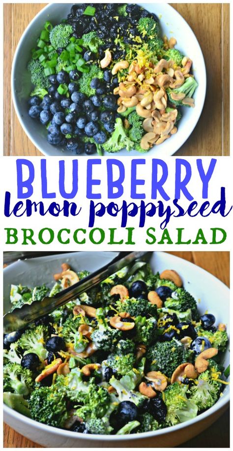 Poppyseed Broccoli Salad, Resep Salad, Resep Diet, Best Salad Recipes, Makanan Diet, Vegan Bowls, Lemon Poppyseed, Macaroni Salad, Broccoli Salad