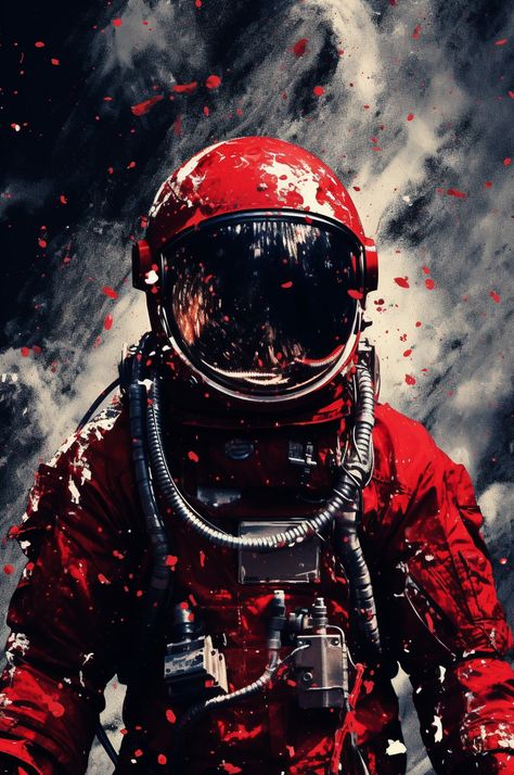 Red Astronaut, Space Travel Art, Cosmos Art, Marvel Background, Android Wallpaper Art, Astronaut Wallpaper, Astronaut Art, Space Artwork, Alien Concept Art