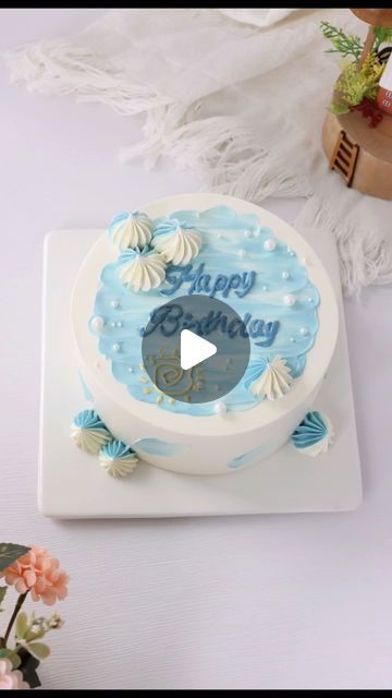 Simple Cake For Boys, Simple Cake Designs For Boys, Baby Blue Cake, Cake Designs For Boy, Instagram Cake, Recipe Cake, Simple Cake Designs, Decoration Cake, Design Cake