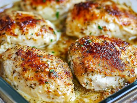 Golden Baked Provolone Chicken Provolone Chicken, Chicken Provolone, Cheesy Baked Chicken, Italian Baked Chicken, Tender Chicken Breast, Gluten Free Cheese, Provolone Cheese, Tender Chicken, Provolone