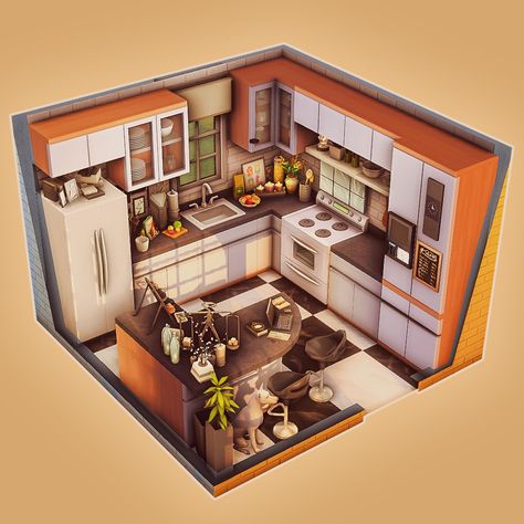 Hello Lovelies and a joyful sunday! 🍀 Oh, what's this ? Another BaseGame kitchen! With a funny non-working microwave in the cupboard! But she looks great haha!😊 #thesims4builds #thesims4homes #showusyourbuilds #sccregram #somesimlishbuild #simstagram #thesims #sims #thesims4 #ts #ts4 #thesims4house #simsbuild #thesims4home #simshouse #games #PS4 #sims4nocc #instagood #gamer #design #kitchendesign #sims4dollhouse #dollhouse #sims4basegame @ea @thesims #oasissprings #sims4basegameonly #sims4b... Sims 4 Studio Apartment, Sims Dollhouse, Sims 4 Dining Room, Sims Rooms, Dollhouse Rooms, Gamer Design, Games Ps4, Sims 4 Kitchen, Sims 4 Studio