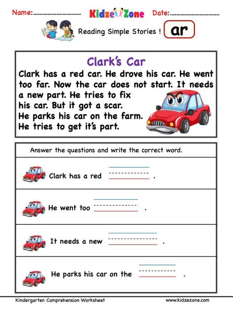 Cvc Stories, Kindergarten Comprehension Worksheets, Kindergarten Comprehension, Decodable Passages, Expand Vocabulary, Word Family Reading, Ccvc Words, Phonics Worksheets Free, Reading Comprehension For Kids