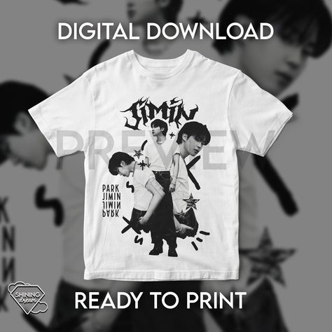 Jimin Tshirt, Kpop Tshirt, Anime Tees, Customise T Shirt, Dtg Printing, Types Of Printer, Design Show, Design Digital, T Shirt Design