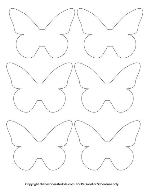 Butterfly Printable Template, Butterfly Wall Art Diy, Flower Templates Printable, Butterfly Outline, Butterfly Cutout, Butterfly Cut, Simple Butterfly, Butterfly Template, Bow Template