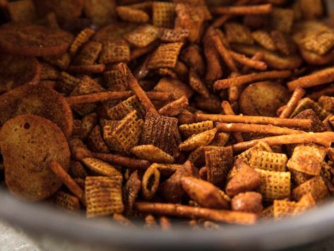 Update your classic Chex mix recipe with the addition of chaat masala. The spice blend combines funky, salty, spicy, and tart flavors, transforming anything it's sprinkled on. Chex Mix Recipe, Homemade Food Gifts, Masala Spice, Chex Mix Recipes, Asian Street Food, Diy Cooking, Superbowl Snacks, Spicy Snacks, Chaat Masala