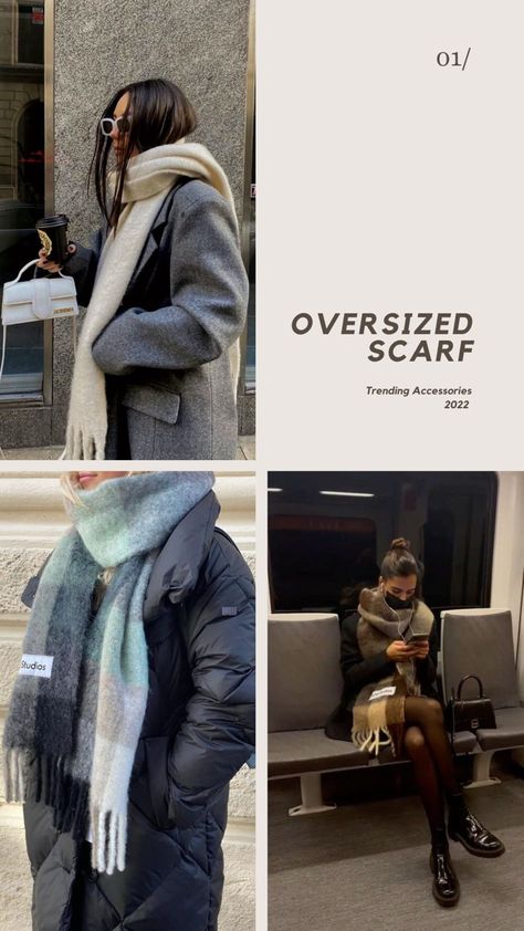 Acne Studios Scarf 2022, Scarves 2023 Trends, Acne Scarf Outfit, Acne Studios Scarf Outfit, Acne Scarf, Acne Studios Scarf, Scarf Outfit, Cold Outfits, Trendy Winter