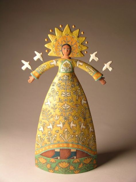 Wedding Sculpture, Pottery Angels, Lisa Smith, Pottery Inspo, Paper Mache Art, Ceramic Angels, Santa Fe New Mexico, Ceramic Figures, Pottery Sculpture