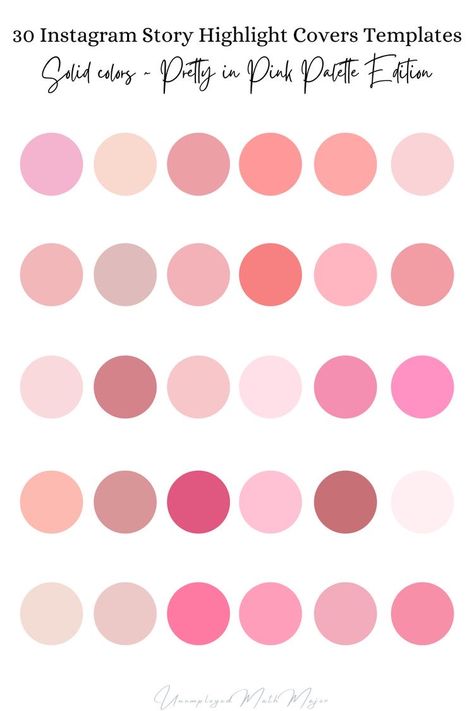 Wedding Theme Color Schemes, Flat Color Palette, Instagram Story Highlight Covers, Instagram Story Highlight Icons, Story Highlight Icons, Instagram Story Highlight, Pink Palette, Color Palette Pink, Modern Color Palette