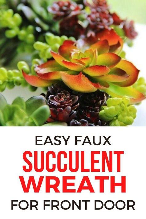 Get ready for Fall decor for your front door with the quick and easy succulent wreath idea. Cheap fall decoration for your home. #hometalk Faux Succulent Wreath, Frugal Decor, Cheap Fall Decor, Cheap Fall, Floral Arranging, Get Ready For Fall, Succulent Wreath, Diy Flower Pots, Scrap Material