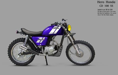 HERO HONDA CD 100, Ayush Dubey on ArtStation at https://www.artstation.com/artwork/P8eNB Hero Honda Cd100 Modified, Hero Honda, Classic Motorcycles, Motorcycles, Cd, Garage, The 100, Quick Saves