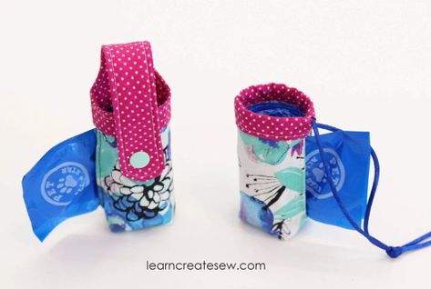 Dog Poop Waste Bag Holder – learncreatesew Poop Bag Holder Diy, Dog Poop Bag Holder Diy, Bag Holder Diy, Diy Treat Bag, Dog Bag Holder, Dog Poo Bag Holder, Bag Holder Pattern, Dog Waste Bag Dispenser, Dog Poo Bags