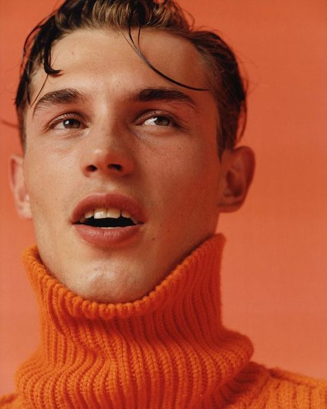 Fragrance Editorial, Kit Butler, Fashion Portrait Photography, Orange Is The New Black, Male Portrait, Orange Hair, Fashion Portrait, Men's Knit, Male Face