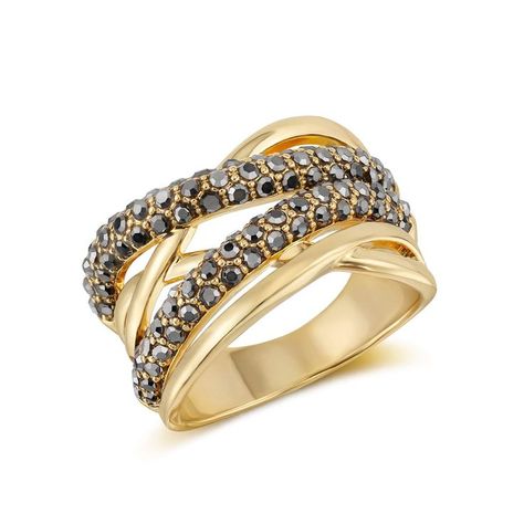 Crossover Statement Rings for Women 14k Gold Band Ring Black Marcasite Wide Chunky Twist Rings Twisted Band Ring, Chocolate Diamonds, Le Vian, Rings Jewelry Fashion, Twisted Band, Diamond Anniversary Rings, Ladies Diamond Rings, Fancy Diamonds, 18k Gold Ring