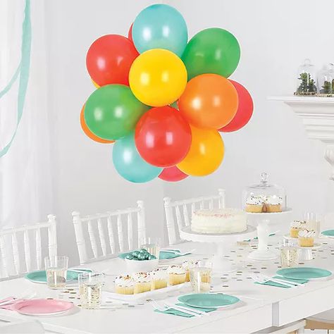 Air-Filled Modern Rainbow Latex Balloon Chandelier Sphere Kit, 16in x 13.5in Rainbow Themed Birthday Party, Balloon Chandelier, Balloon Centerpiece, Black And Gold Balloons, Round Balloons, Diy Balloon Decorations, Modern Rainbow, Balloon Shop, Up Balloons