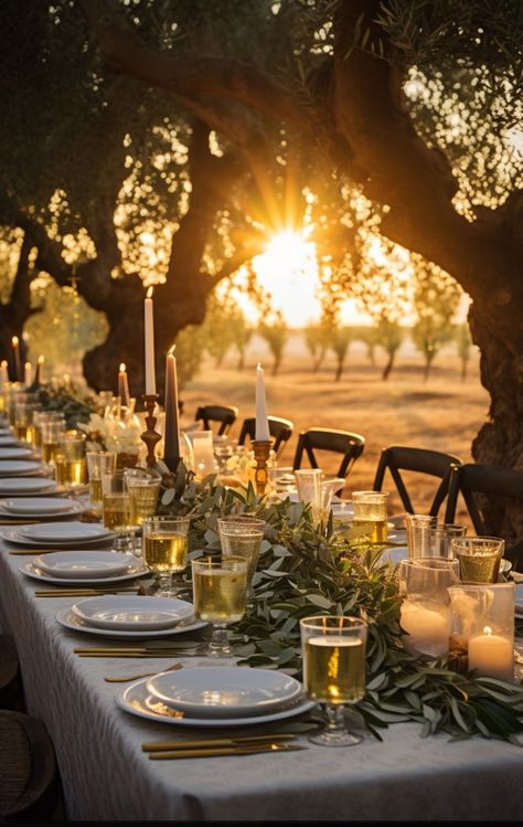 Fall Tuscan Wedding, Olive Tree Wedding Decor, Rustic Italian Wedding, Destination Wedding Italy, Wedding In Italy, Tuscan Wedding, Dream Wedding Venues, Outdoor Dinner, European Wedding