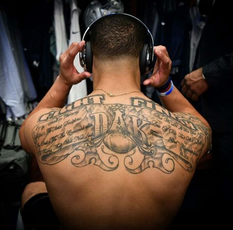 Dak Prescott's Christian faith: Tattoos, favorite bible verses and facing adversity Dallas Cowboys Tattoo, Cowboy Nation, Dak Prescott Dallas Cowboys, Football Motivation, Cowboy Tattoos, Dallas Cowboys Baby, Tattoos Men, How Bout Them Cowboys, Tony Romo