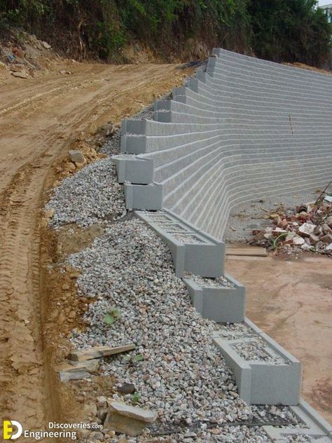 Amazing Different Types Of Retaining Wall Ideas  | Engineering Discoveries Retaining Wall Ideas, Gabion Retaining Wall, Backyard Retaining Walls, Retaining Wall Design, Building A Retaining Wall, Garden Retaining Wall, Concrete Retaining Walls, Vintage Patio, Gabion Wall