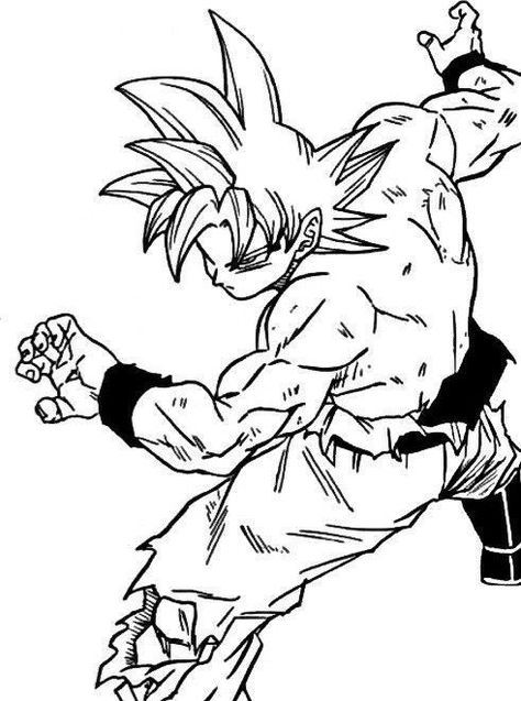 Dbz Characters Drawings, Dbz Drawings Goku, Goku Ultra Instinct Manga, Goku Pose, Goku Manga Panel, Sketch Action Poses, Goku Manga Icon, Mui Goku, Dbz Drawings