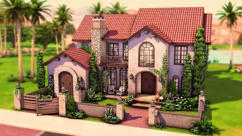 25+ Best Sims 4 House Ideas in 2023 That You'll Love Spanish Home Sims 4, House Floorplan, Oasis Springs, Sims 4 Family, Sims Free Play, Sims Houses, Sims Builds, Spanish Villa, Sims 4 House Plans