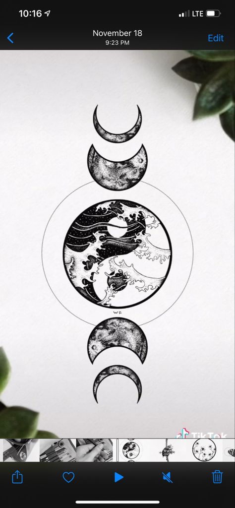 Arm Water Tattoo, Moon And Water Tattoo Designs, Moon Phases Tattoo Chest, Moon Eclipse Tattoo, Moon And Water Tattoos, Moon Phase Tattoo Designs, Moon And Waves Tattoo, Moon Wave Tattoo, Moon Back Tattoo