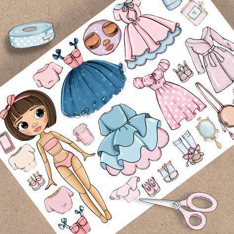 Free Printable Paper Doll Templates for Kids - Download Now! Free Printable Paper Dolls, Barbie Paper Dolls, Paper Clothes, Paper Dolls Clothing, Paper Dolls Diy, Paper Doll Dress, Paper Doll House, Dolls Clothes Diy, Paper Doll Template