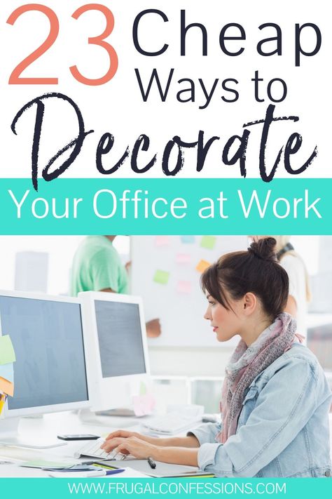 I need ideas to decorate your cubicle at work and cheap ways to decorate your office at work (well…if you can call a cubicle an office!). I LOVE this article about work office decorating ideas on a budget. It’s all about cubicles, and I had no idea you could even do half of these things, like how to decorate my office walls and how to decorate your cubicle for success! Sooooo excited to get started (maybe it’ll make me happier to be at work on Fridays…). #cubicledecor #cubicle #officedecor Desk Decor Ideas Office Cubicle Work, Minimal Cubicle Decor, Inexpensive Office Decor, Decorate Office Space At Work, Decorate My Cubicle At Work, How To Make Your Office At Work Cozy, Decorate Small Office At Work, Work Office Decor Professional Women, How To Decorate An Office