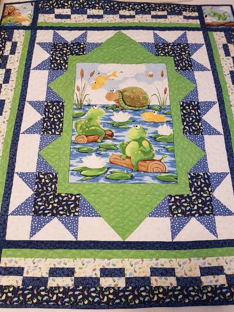 Baby Quilt Panels, Free Baby Quilt Patterns, Kid Quilts Patterns, Wildlife Quilts, Boys Quilt Patterns, Panel Quilt Patterns, Fabric Panel Quilts, Farm Quilt, Quilting Designs Patterns