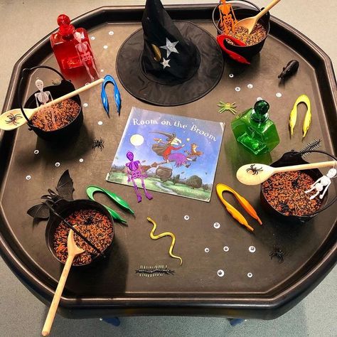 Autumn Eyfs Activities, Book Themed Activities, Tuff Tray Ideas Toddlers, Diwali Crafts, Diwali Activities, Tuff Spot, Room On The Broom, Halloween Sensory, Eyfs Activities