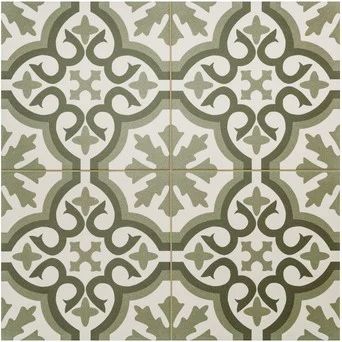 Green Bathroom Tiles | Topps Tiles Green Bathroom Tiles, Victorian Style Bathroom, Green Tile Bathroom, Victorian Floor Tiles, Topps Tiles, Patterned Wall, Stone Mosaic Tile, Patterned Floor Tiles, Floral Tiles