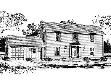 simple colonial/barn style house.  I like the layout of this plan Saltbox House Plans, Cape House Plans, Colonial Floor Plans, House Plans Colonial, New England Colonial, Colonial Style House, Colonial Style House Plans, Blueprint Pictures, Saltbox Houses