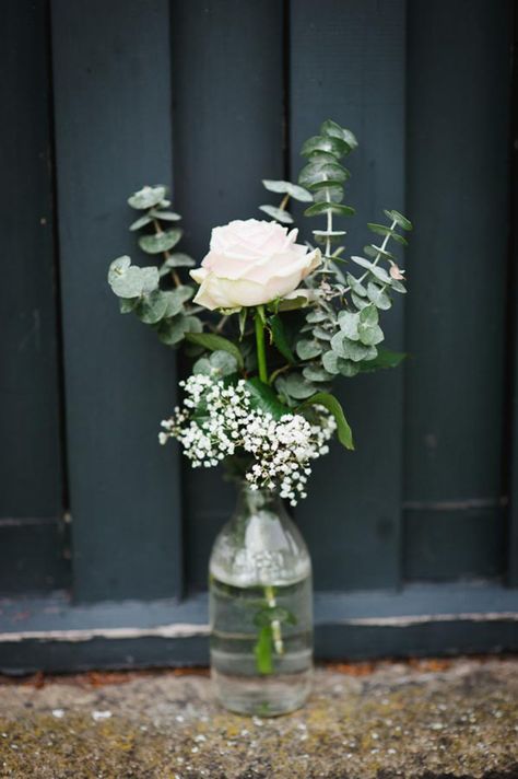 flores, rosa , caspia y eucalipto Hydrangea Bouquet Wedding, Wedding Flowers Roses, Rustic Wedding Decorations, Simple Wedding Centerpieces, Simple Centerpieces, Babies Breath, Rose Wedding Bouquet, Wedding Table Flowers, Wedding Table Plan